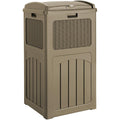 Devoko 33 Gallon Outdoor Trash Can, Hideaway Garbage Bins with Tiered Lid, Waterproof Resin Outside Waste Bins for Patio, Outsid
