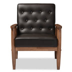 Baxton Studio Sorrento Armchair, 1 Seater, Brown
