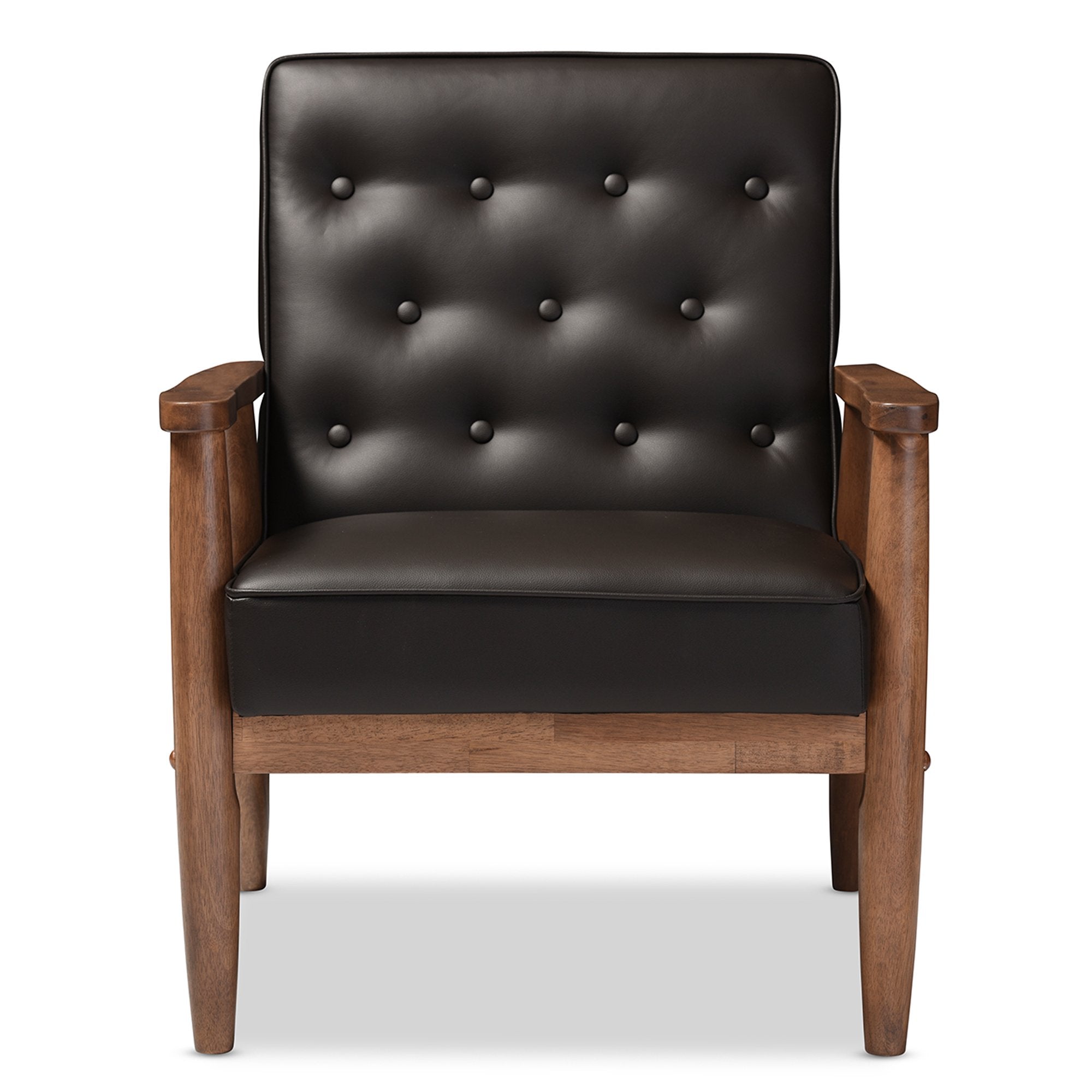 Baxton Studio Sorrento Armchair, 1 Seater, Brown