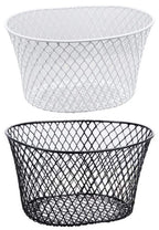 Small Metal Rectangular, Oval And Round Wire Baskets With Or Without Handles, Black And White, 4-Ct Sets (Oval Black Without Han