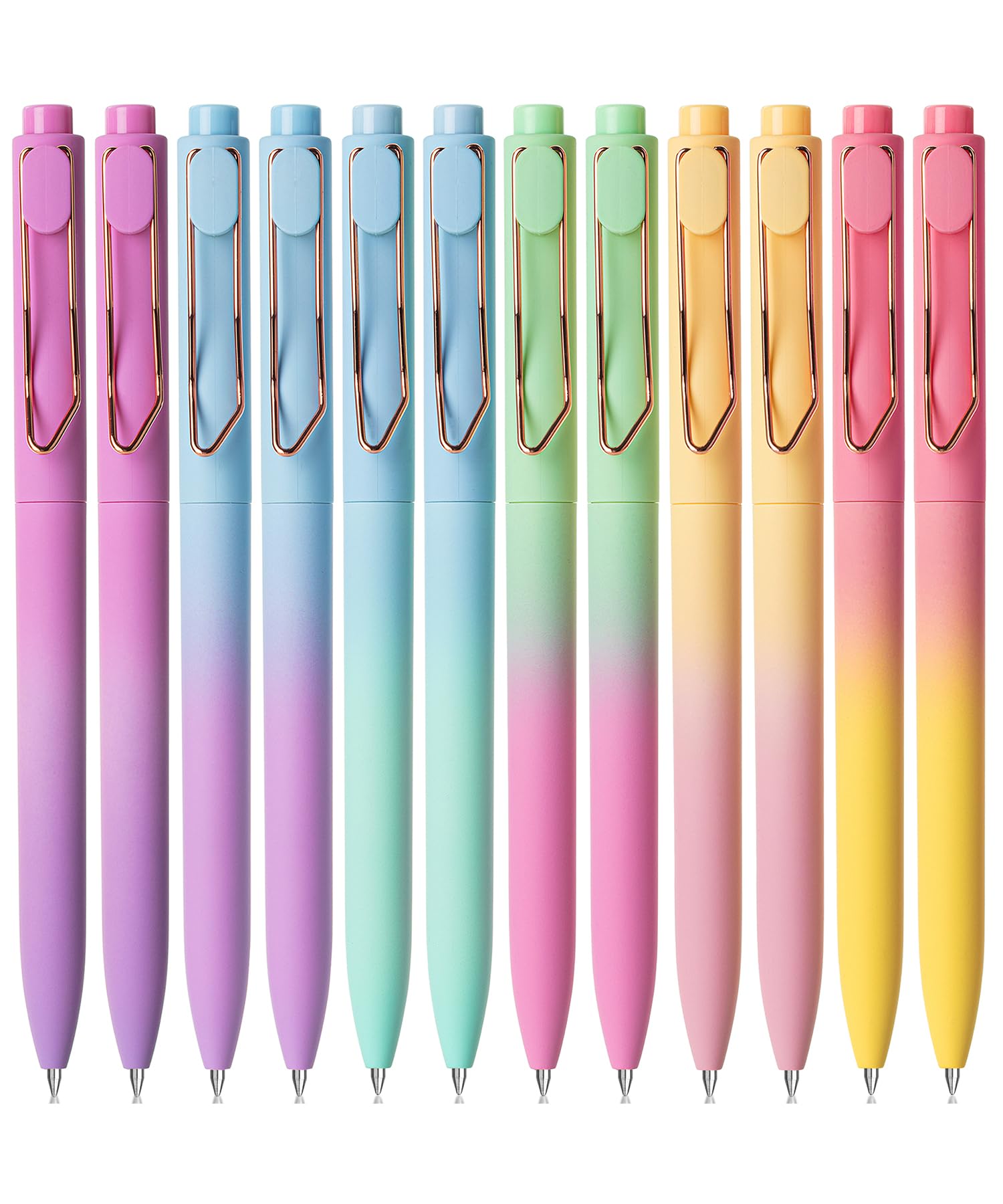 Mr. Pen- Ballpoint Pens, 12 Pack, Gradient Color Barrels, Black Ink, Cute Ballpoint Pens Black Ink, Cute Pens For Journaling