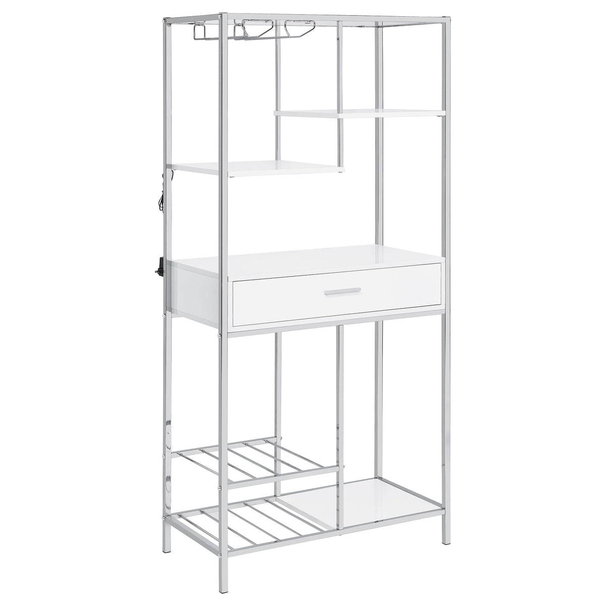 Coaster Figueroa Bar Cabinet, White High Gloss