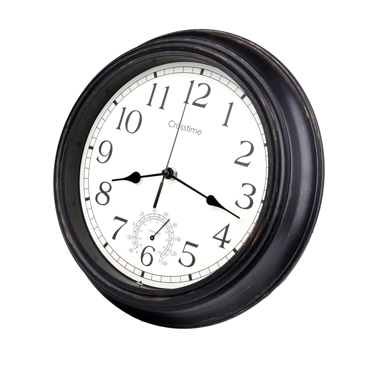 12 Inch Indoor Outdoor Clock Waterproof With Thermometer Retro Wall Clocks For Patio Pool Garden Home,Bronze