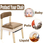 Ofidelity 6 Pack Plastic Chair Covers For Dining Room Chairs, Stain, Water And Kitty Scratch Resistant Clear Pvc Chair Protector With Adjustable Belt Strap For Most 18'- 20' Standard Chair