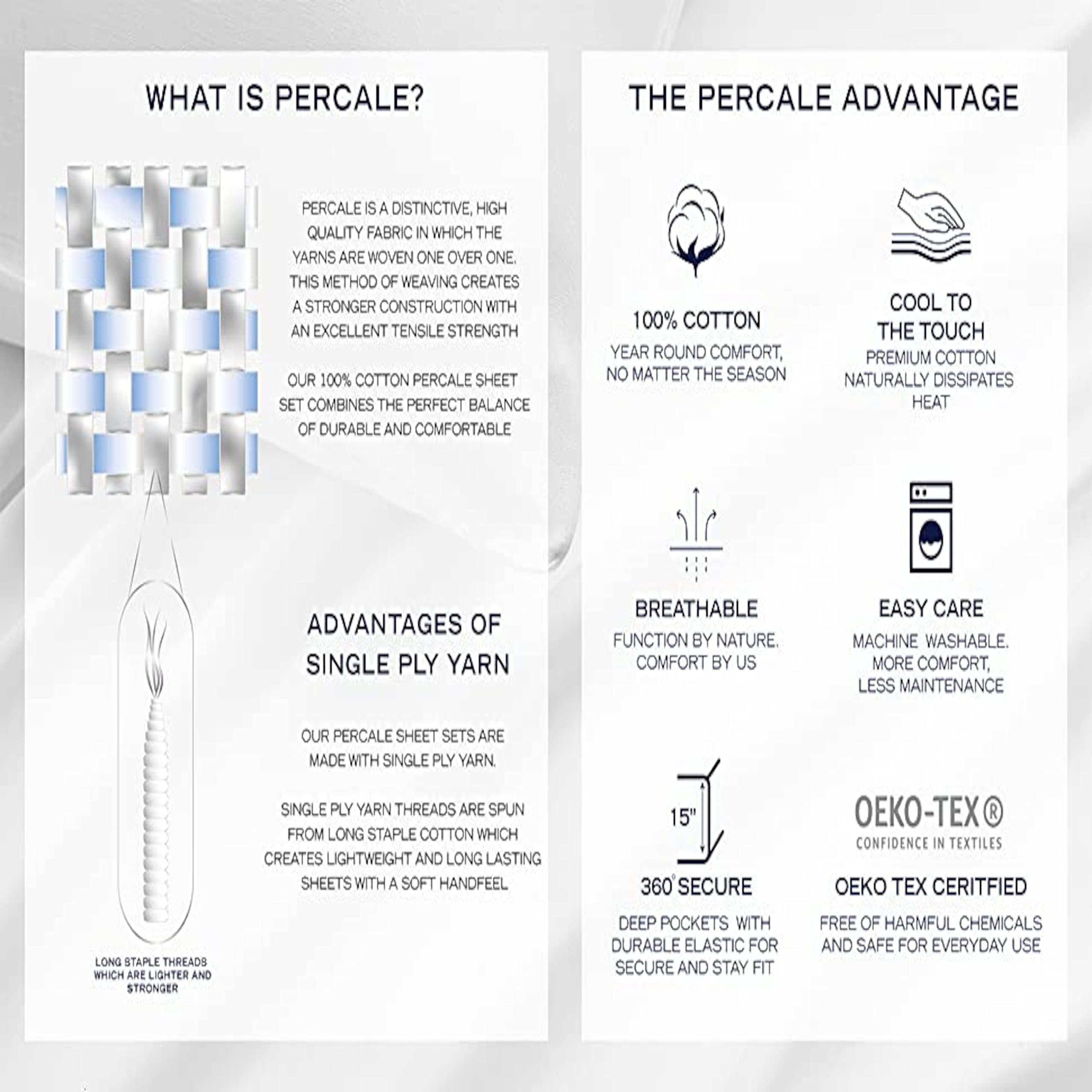 Nautica - Twin Xl Sheets, Cotton Percale Bedding Set, Coastal Home Decor, Dorm Room Essentials (Whitewood Sail Blue, Twin Xl)