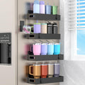 HuggieGems Magnetic Water Bottle Holder for Fridge Black, 4 Pack