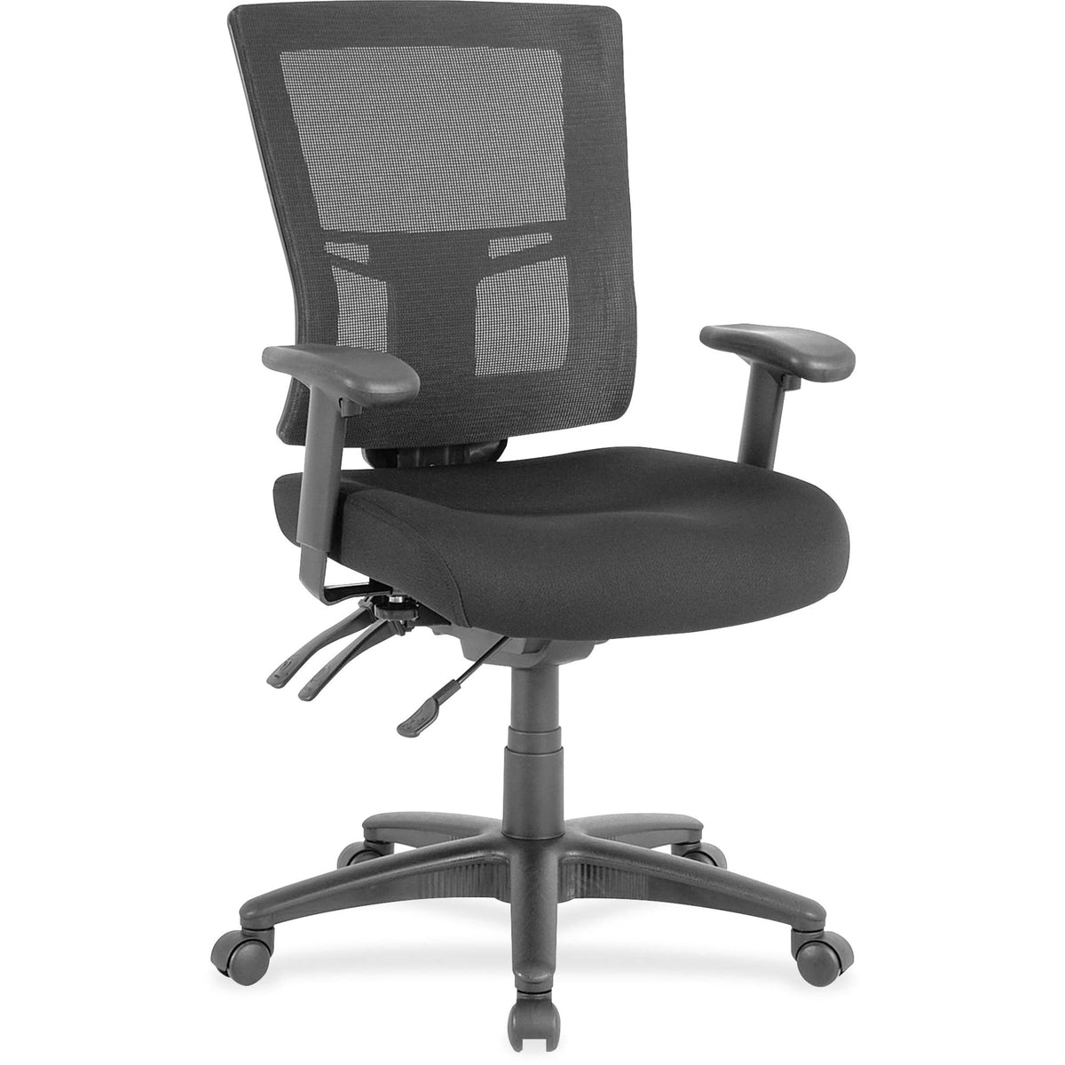 Lorell Swivel Mid-Back Mesh Chair, Black