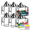 6PCS Toy Storage Bags, Clear Waterproof Toy Organizer Bags with Labels, Suitable for Storing Building Blocks, Puzzles, Stationer