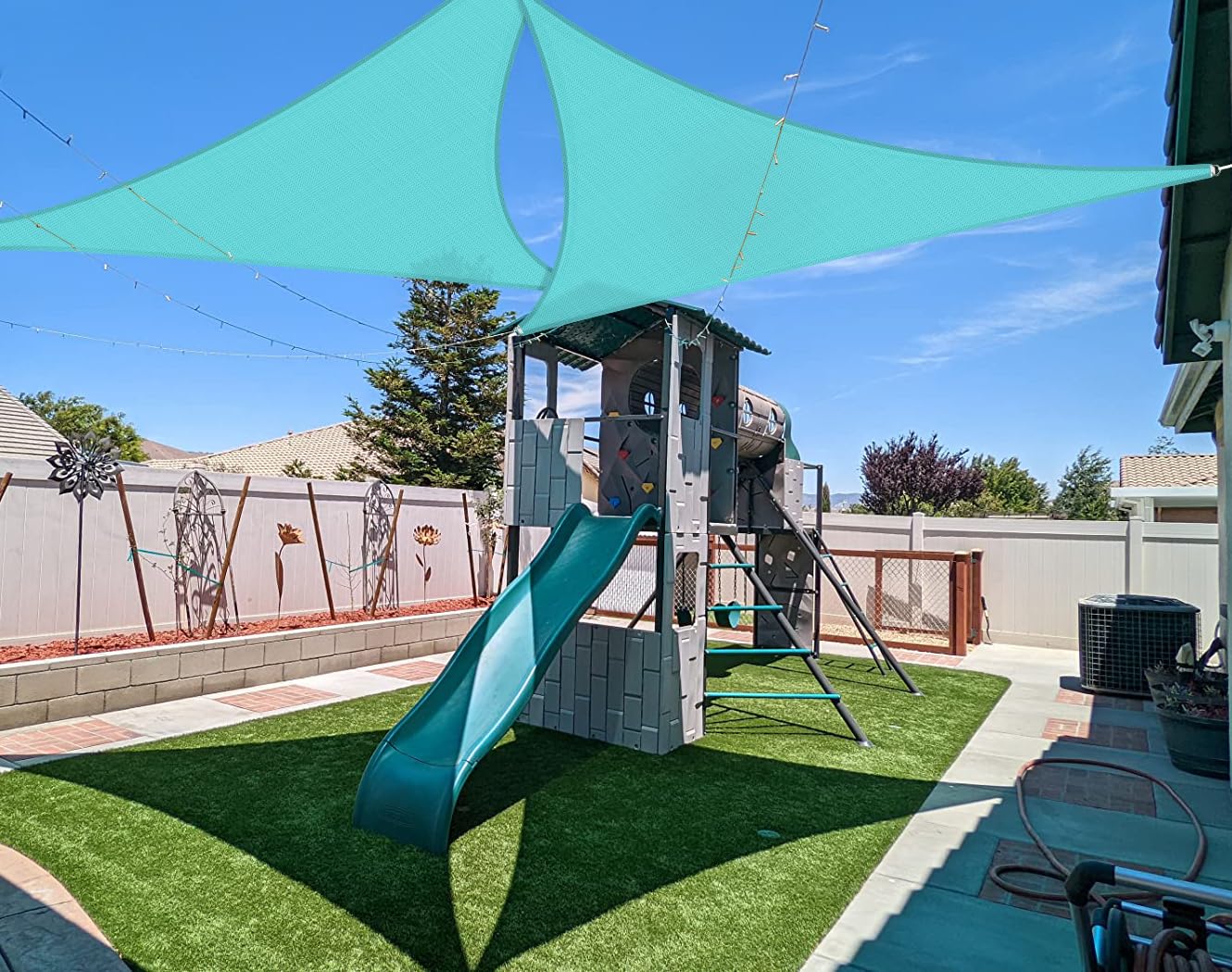 Coarbor 10'X13'X16' Sun Shade Sail Triangle Canopy Sunshade Sunshine Block Shade Cloth For Outdoor Backyard Patio Deck Garden (S