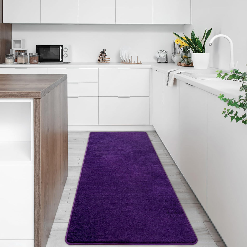 Softlife Washable Runner Rug For Bedroom Living Room Rug, 2X6 Purple Soft Fluffy Hallway Runner Rug, Non-Slip Indoor Carpet For