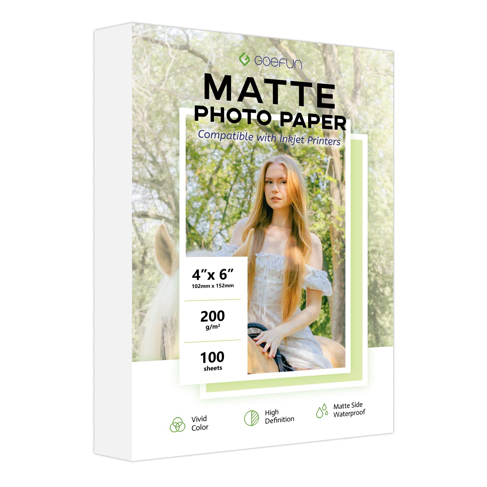 Matte Photo Paper 4X6, Goefun 200 Gsm/54Lb Inkjet Photo Paper For Printer 100 Sheets For Dye Ink And Pigment Ink