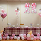 Pink Heart Ribbin Bows Red Heart Wreaths Bows For Wedding Birthday Party Valentine'S Day Decoration 6'' X 12''