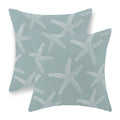 Golianda Seafoam Blue Starfish Pillow Covers 18X18 Inch Set Of 2 Coastal Throw Pillows Summer Nautical Ocean Beach Theme Decorat