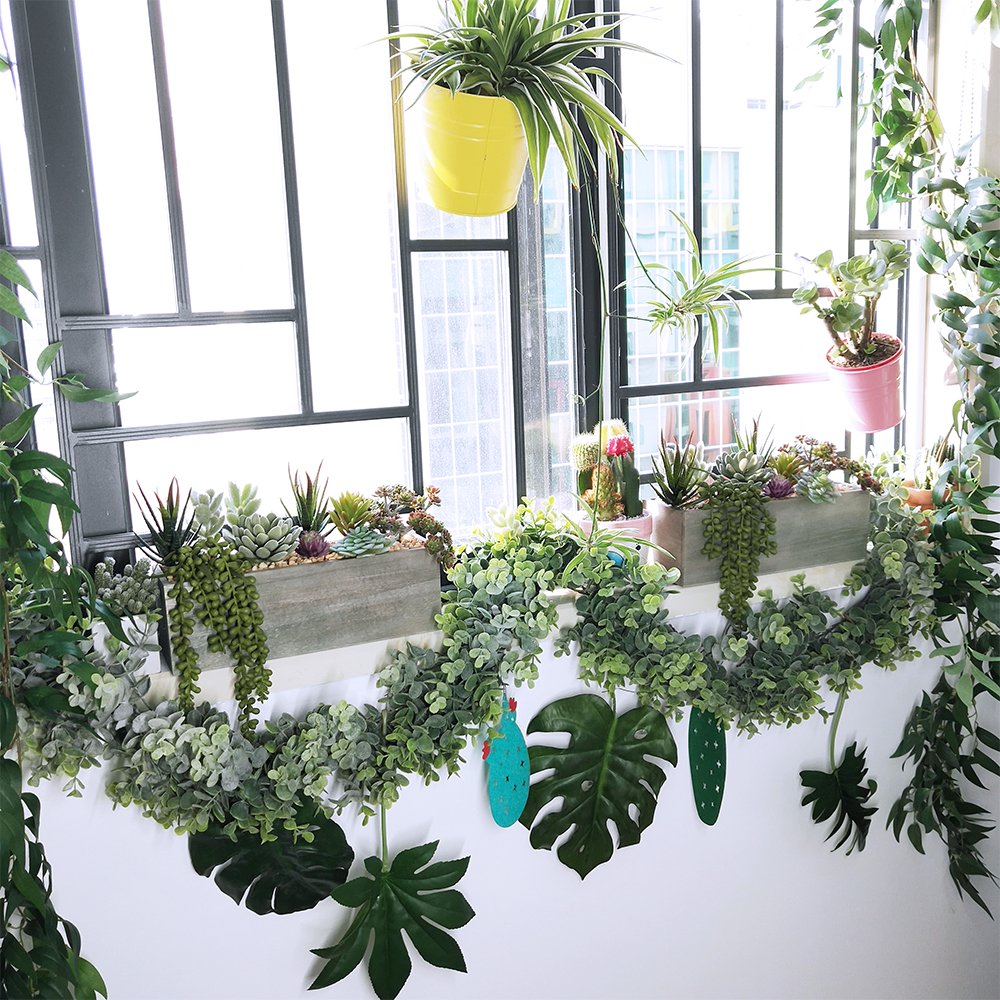 Supla Artificial Potted Succulents Plants Arrangement Fake Succulent Plants In Rectangular Wooden Pot Arrangement For Table Cent