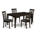 East West Furniture CAP5S-CAP-LC 5 Piece Dining Room Table Set Includes a Rectangle Wooden Table and 4 Faux Leather Kitchen Dining Chairs, 36x60 Inch, Cappuccino