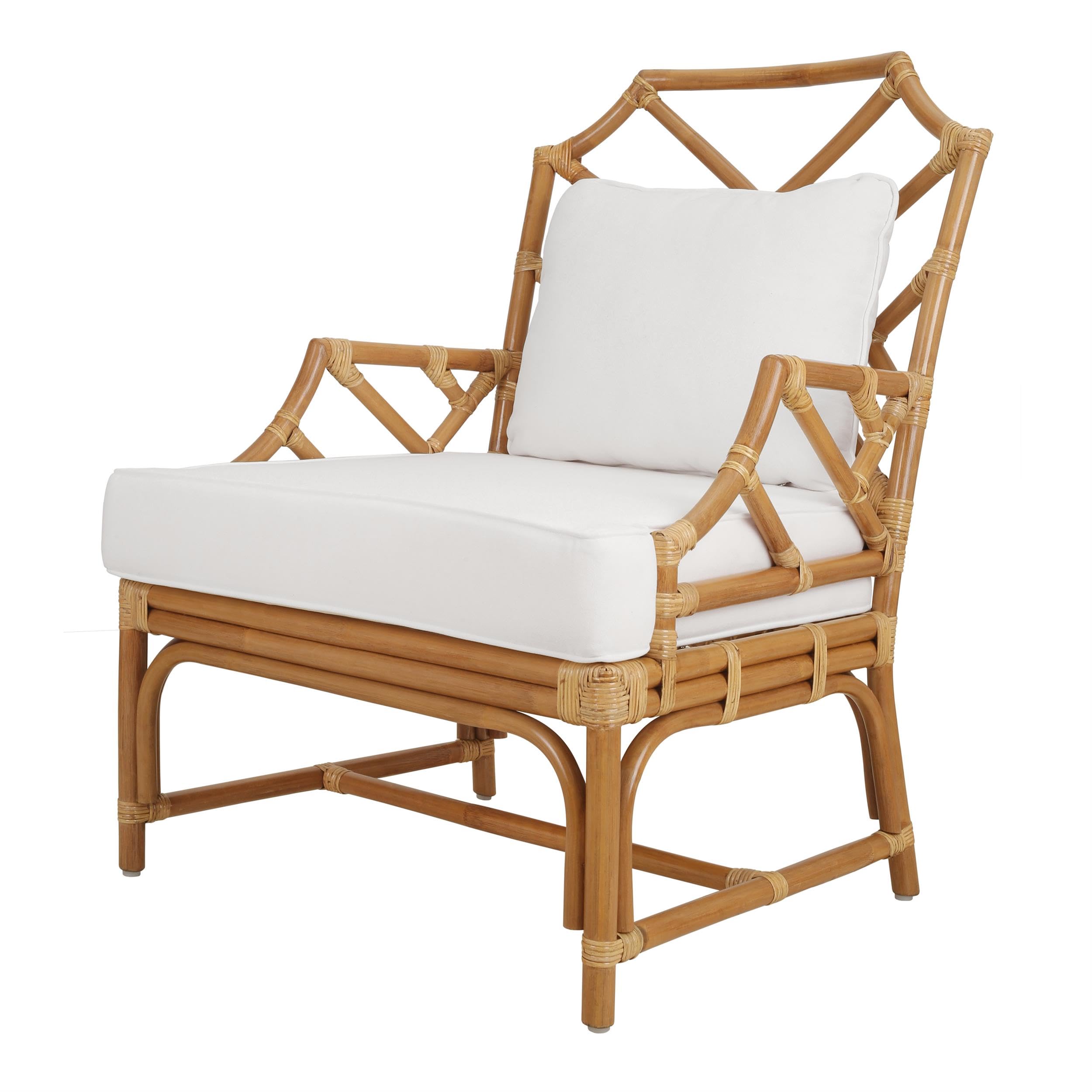 New Pacific Direct Kara 17.5&Quot; Rattan And Cotton Accent Arm Chair In Canary Brown