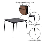 Flash Furniture Madelyn 33.5" Square Folding Multipurpose Card Table with Padded Vinyl Top, Portable Folding Game Table for 4 Players, Black