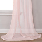 Donren Peach Pink Sheer Window Scarf For Girls Party - Luxury Soft Semi Sheer Scarf For Wedding (1 Panel,52 Inch By 216 Inch Len