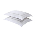 Bed Maker'S Levinsohn Luxury Hotel Tailored Pillow Sham Pair, White With Silver Baratta Stitched Hem (2 Pack) Standard