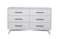 Benjara Mahogany Wood Dresser With Splayed Legs, White