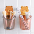 ATOOZED Plastic 2 Pack Toothbrush Holders for Bathroom Waterproof Self Adhesive Wall Mount for All Types Tooth Brush, Toothpaste