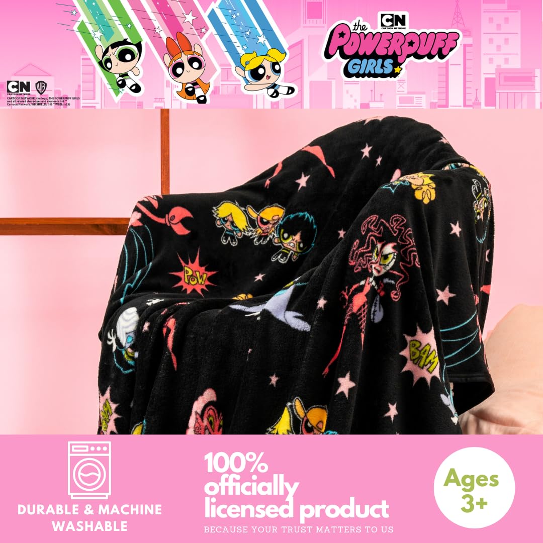Franco Collectibles The Powerpuff Girls Bedding Super Soft Plush Blanket, 62 In X 90 In, (Officially Licensed Product)