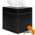 Autumn Alley Farmhouse Black Metal Tissue Box Cover - Industrial Galvanized Metal Tissue Box Holder - Modern Style Decor -Matte 