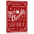 Hot Chocolate Bar Sign Christmas Metal Signs Red Hot Cocoa Bar Sign Hot Chocolate Bar Decor Hot Cocoa Station Decor Tin Sign Chr