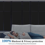 Duofire Blackout Window Film Completely Light Blocking Privacy Window Film Room Darkening Frosted Tint Film For Day Sleep, Non A
