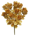 Admired By Nature 14 Stem Artificial Flowers Roses Bloom Bush Spring Faux Flower Arrangement for Outdoor & Indoor Wedding Home D