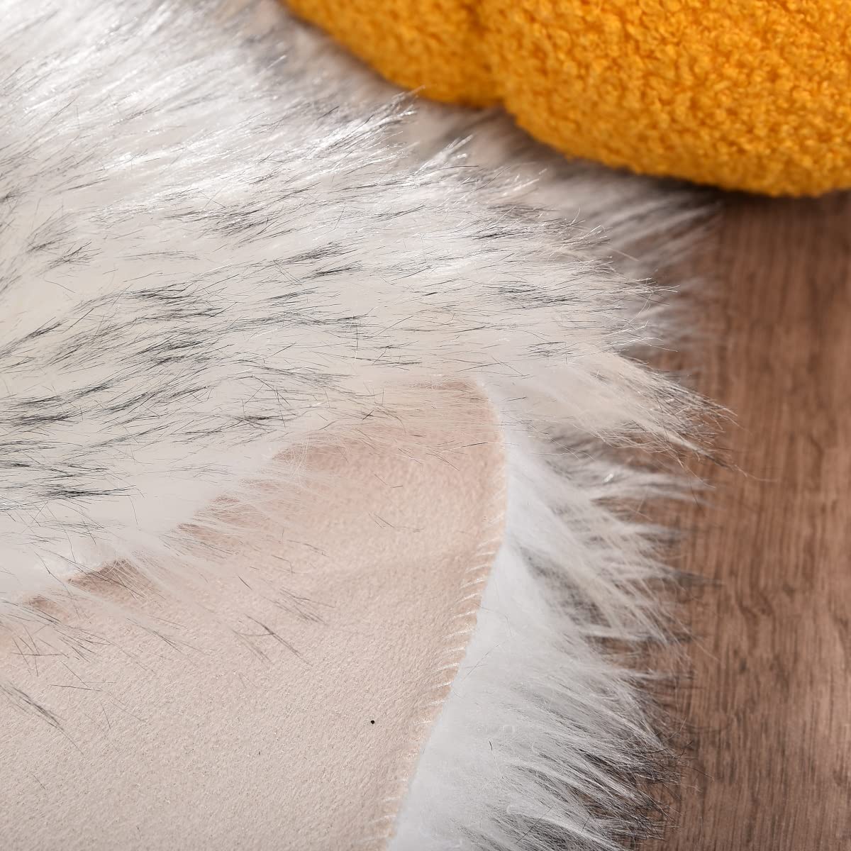 Orinova White And Grey Rug 8X10 Area Rugs For Living Room Machine Washable Shag Faux Sheepskin Furry Fur Rug Large Nursery Recta