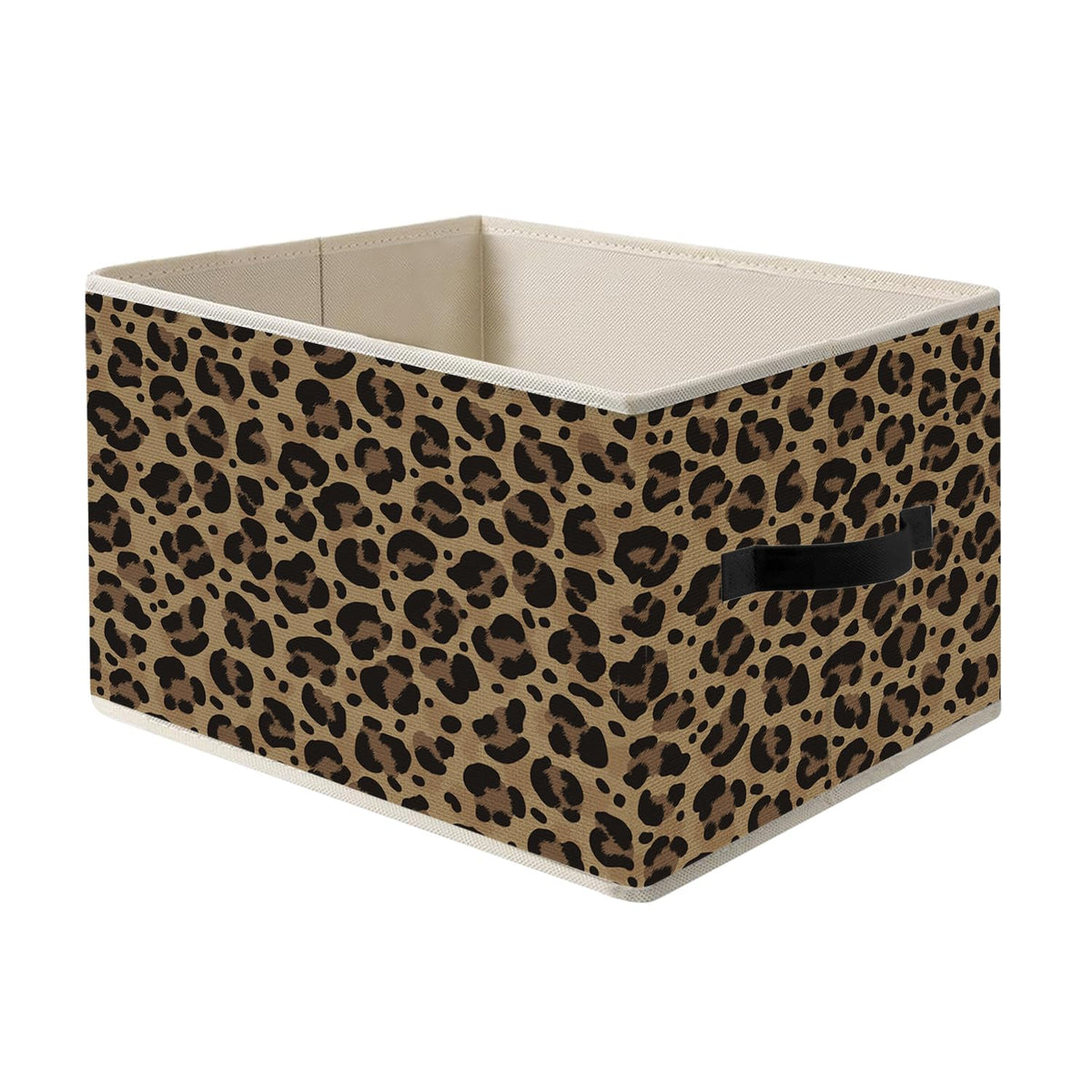 FRZSDVHNM Brown Cheetah Print Storage Basket Bin for Organizing Closet Shelves, Trendy Funky Leopard Print Organizers and Storag