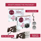 Peony Incense Cones - Total 20 Cone Incense - Dual Pack Of 10 Insence Cones - Incense Cones Scented - Cone Incense Scents - Inse
