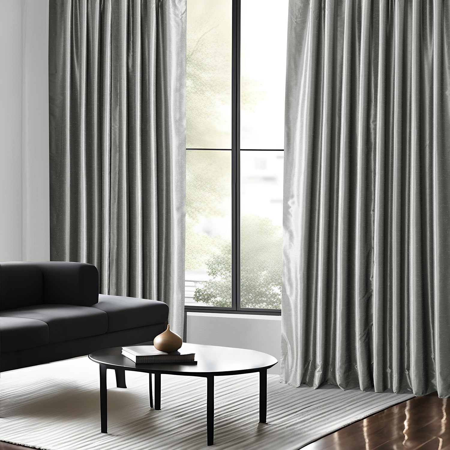 Hpd Half Price Drapes Room Darkening Curtains For Bedroom Vintage Textured Faux Dupioni Silk Curtains For Living Room (1 Panel),