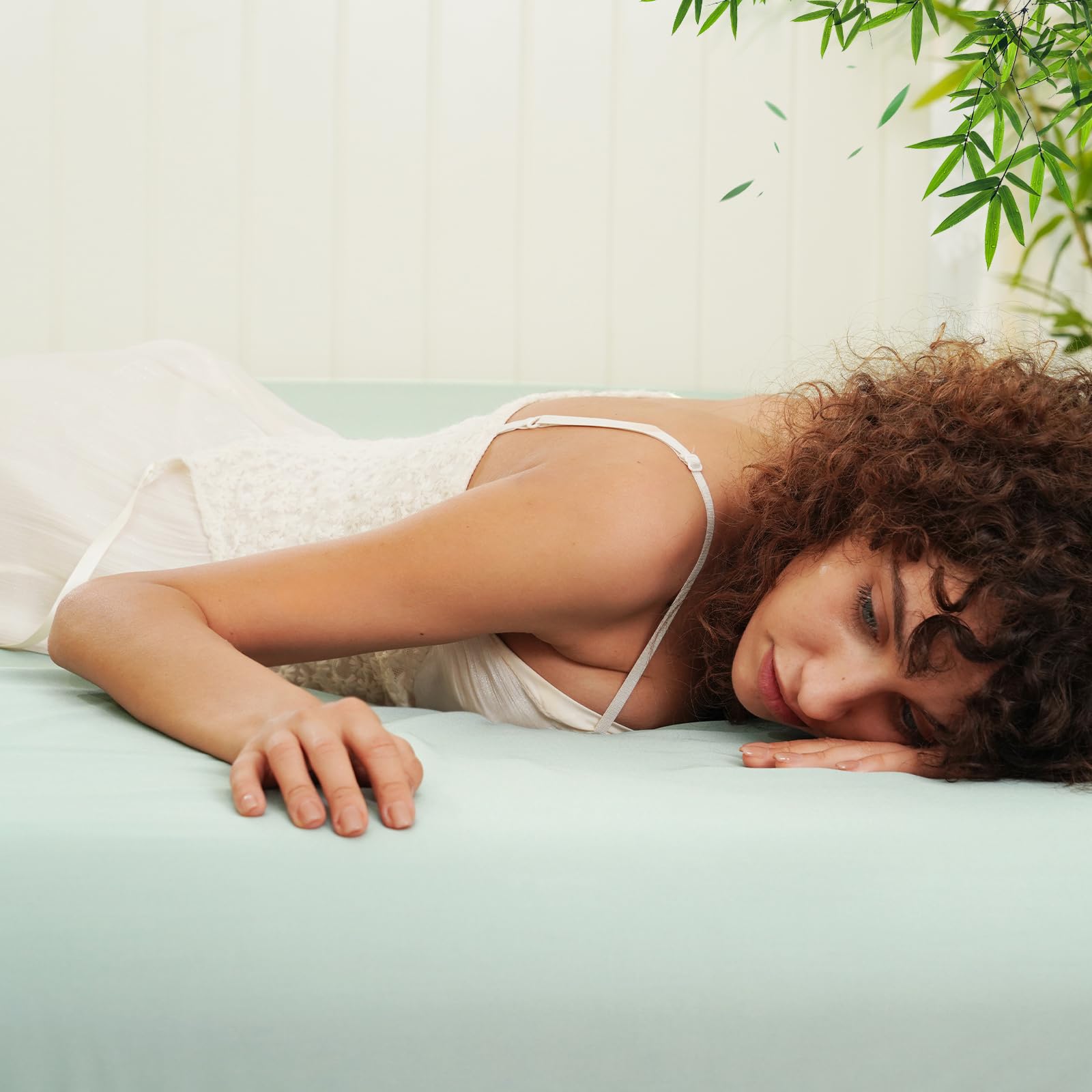 Phf 100% Rayon Derived From Bamboo Cooling Fitted Sheet King Size For Hot Sleeper, 16'' Deep Pocket, 2.5Cm Wider Strong Elastic