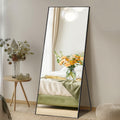 DUMOS Full Length Mirror with Stand 58x19 Floor Standing Aluminum Frame for Bedroom Body Hanging Leaning Modern Simple Home Deco