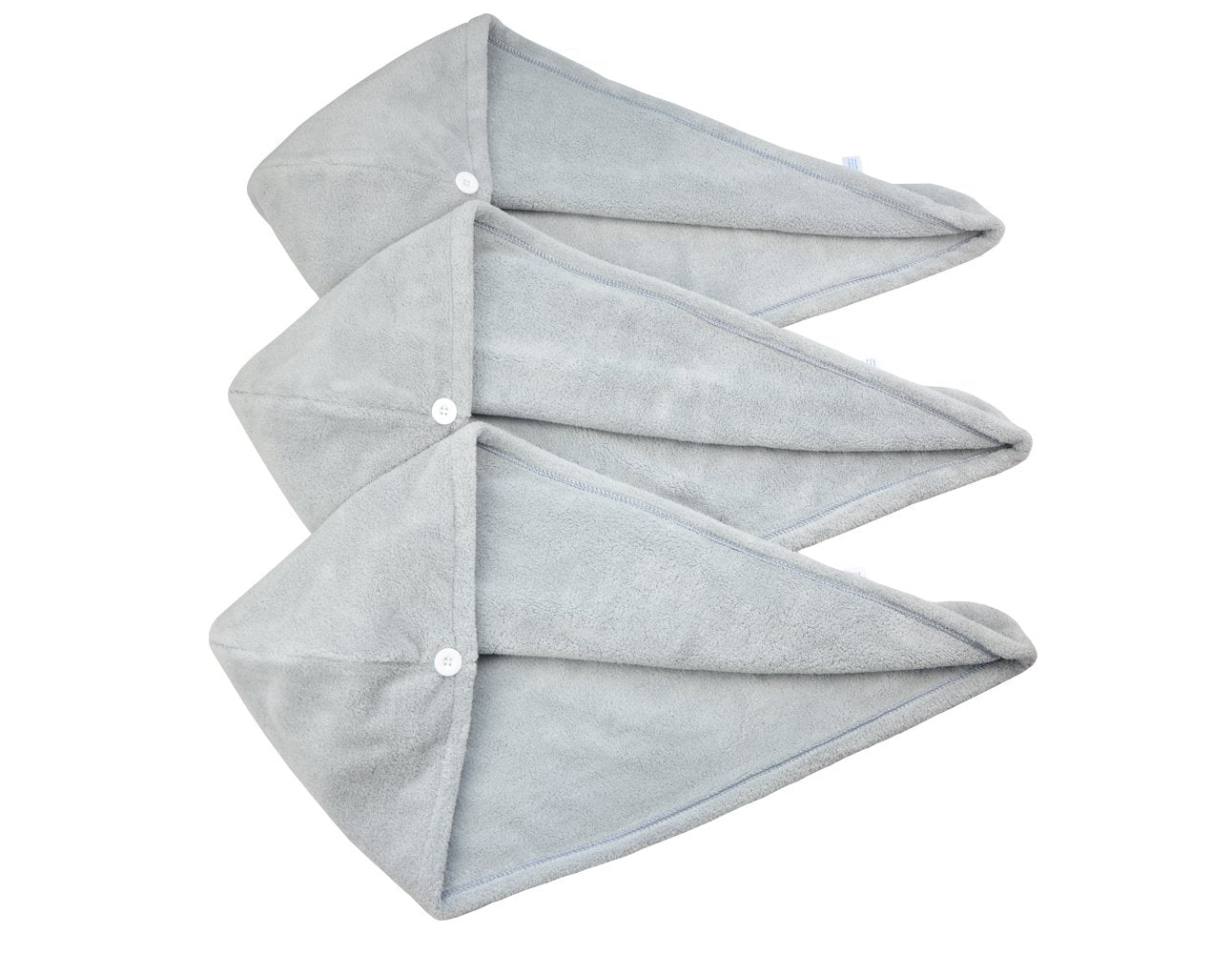 HOPESHINE Womens Soft Shower Hair Towel Twist Hair Turban Wrap Drying Cap Great Gift for Women (Grey 3-Pack)