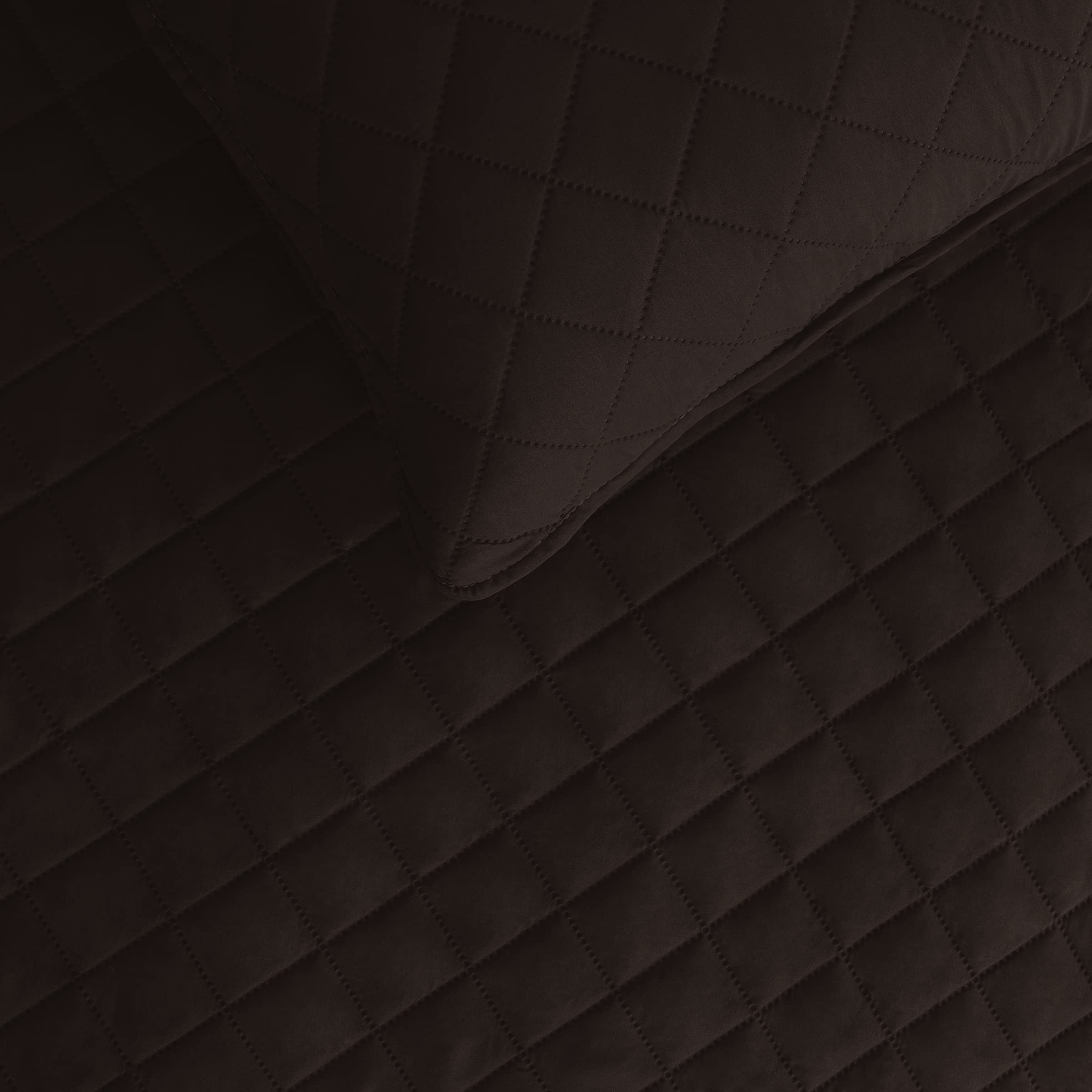 Easy-Going King Size Reversible Quilt Set With 1 Quilt And 2 Pillow Shams, Soft Bed Quilt Cover, Water Resistant Lightweight Microfiber Bedspread, Stain Resistant, Chocolate/Beige