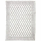 HomeRoots 507935 6 x 9 ft. White & Gray Oriental Power Loom Stain Resistant Rectangle Area Rug