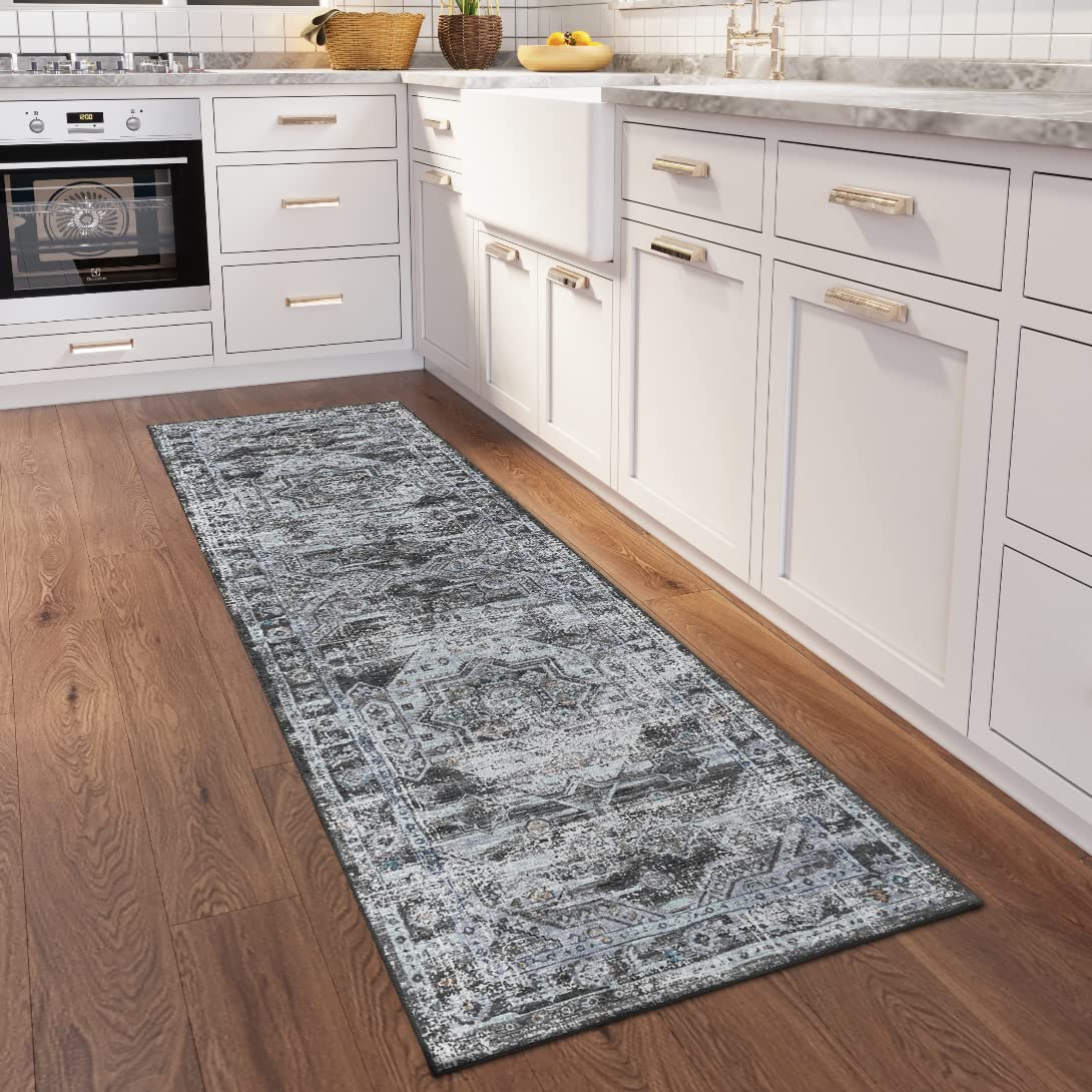 Dalyn Rugs Jericho Jc5 Steel 2'6" X 12' Rectangle Soft Runner Rug, Easy Clean, Non Shedding, Bedroom, Entry, Living Room, Dining Room, Kitchen Rug