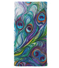 oFloral Peacock Feather Hand Towels Cotton Washcloths, Oil Painting Feathers Blue Comfortable Soft Towels for Bathroom/Kitchen/Y