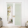 Nicetown Privacy French Door Curtains, Rich Linen Thermal Insulated 100% Blackout Door Window Curtains And Drapes Farmhouse Tie Up Shade For Patio Door Doorway, W26 X L80 Inch, 1 Panel, Sage Green