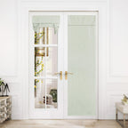 Nicetown Privacy French Door Curtains, Rich Linen Thermal Insulated 100% Blackout Door Window Curtains And Drapes Farmhouse Tie Up Shade For Patio Door Doorway, W26 X L80 Inch, 1 Panel, Sage Green