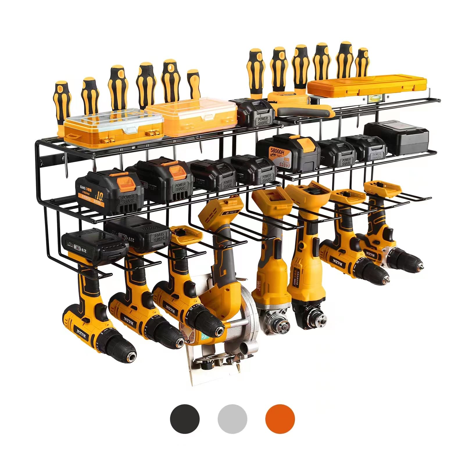 YueTong Power Tool Organizer for Tool Storage,Drill Holer Wall Mount,Storage Rack for Garage Organization, Wall Organizer with S
