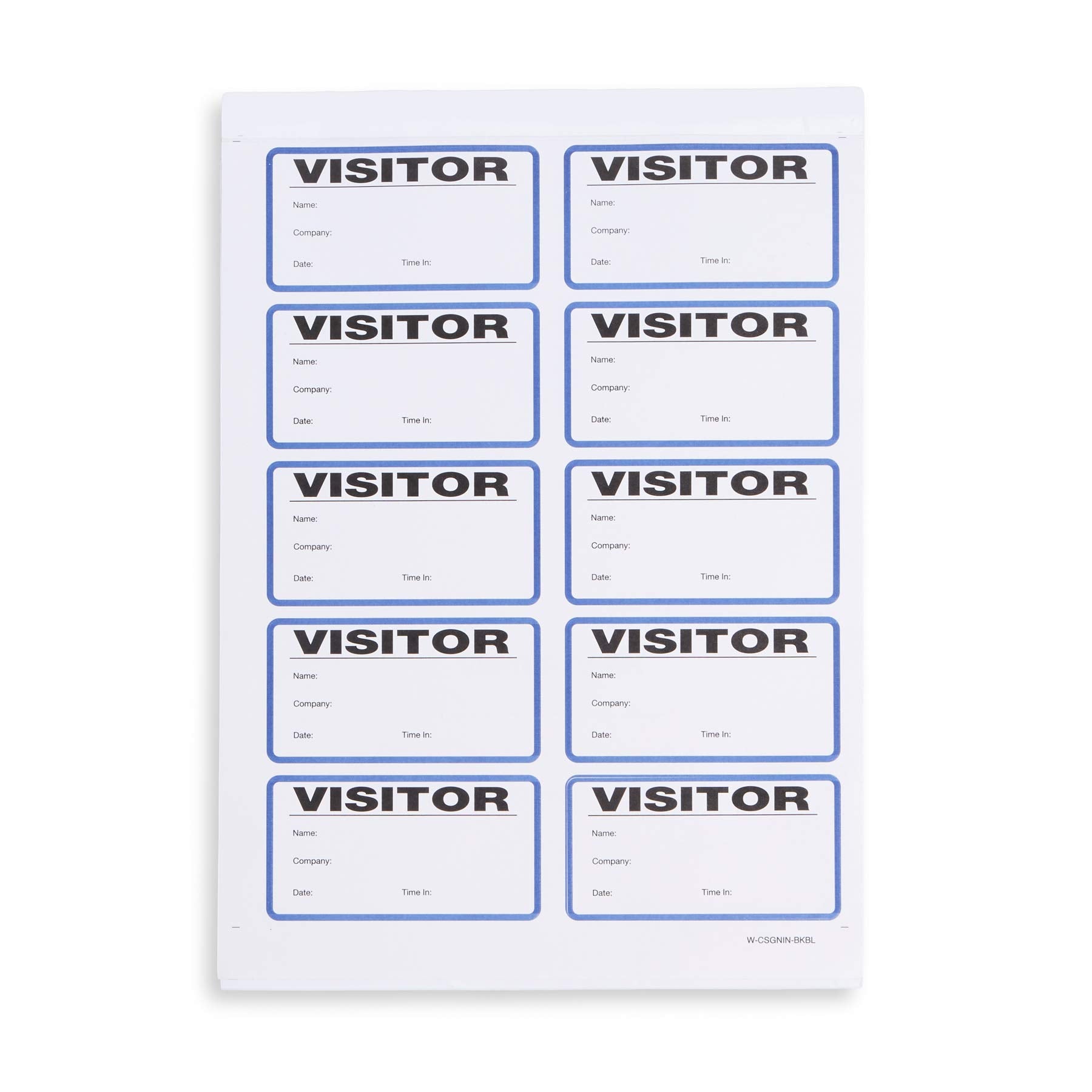 Blue Summit Supplies Visitor Badge Log Book With Duplicate Record, 250 Stickers Per Pack, School Visitor Stickers, Guest Badge B