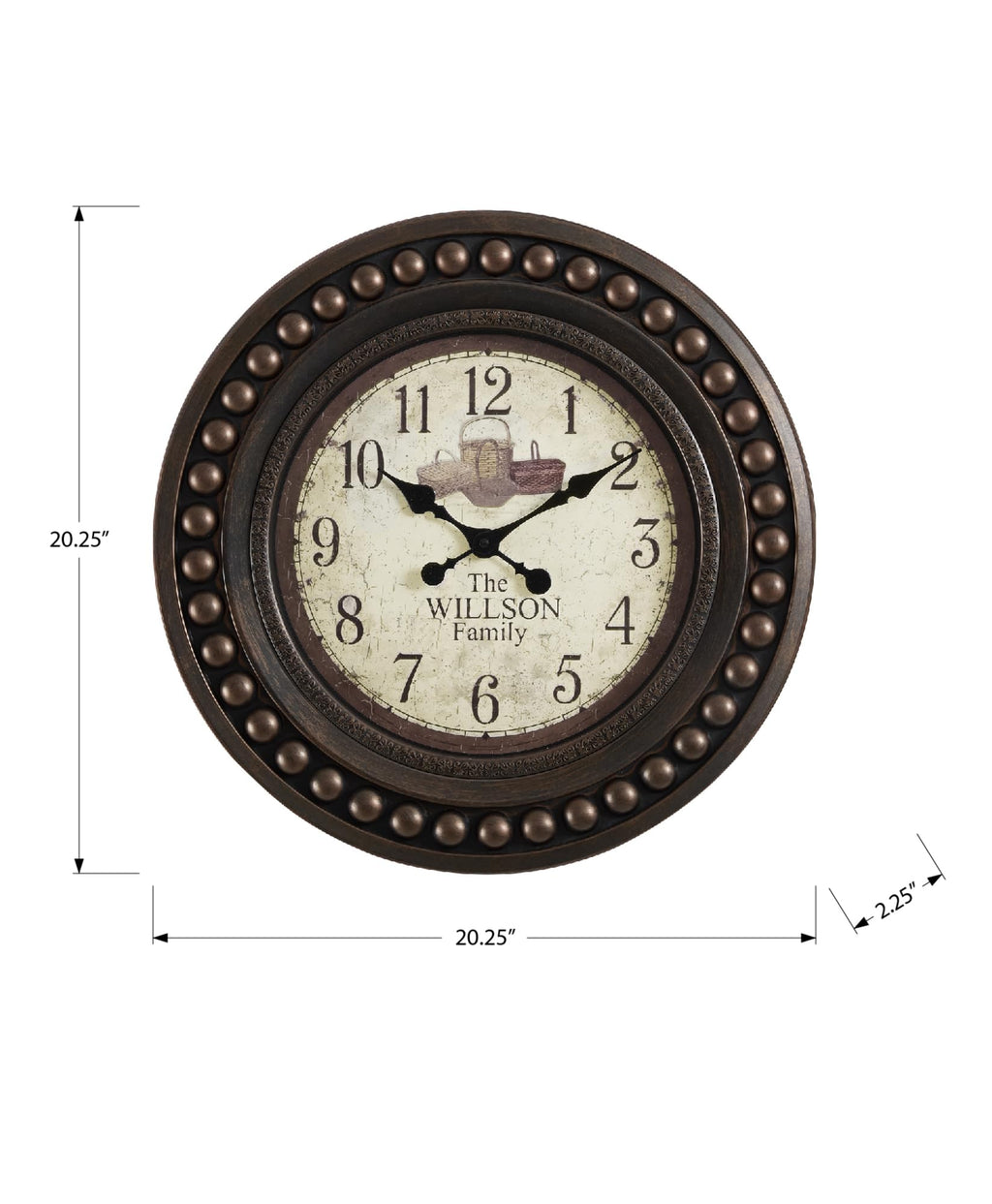 Monarch Specialties I 9046 Clocks, 20' Round, Wall Clock, Antique Brown, Transitional
