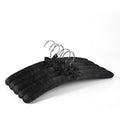 Amber Home 5 Pack 17 Inch Large Black Satin Padded Hangers for Women Clothing, Anti Slip Cushioned Hangers for Sweaters, Silk Ha