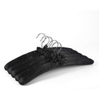 Amber Home 5 Pack 17 Inch Large Black Satin Padded Hangers for Women Clothing, Anti Slip Cushioned Hangers for Sweaters, Silk Ha