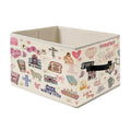 FRZSDVHNM Pink Christian Storage Basket Bin for Organizing Closet Shelves, Preppy Y2k Religious Bible Verse Organizers and Stora