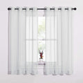 Nicetown Sheer Curtains 63 Long - Ring Top Solid Voile Window Draperies For Bedroom/Home Decor/Kitchen/Living (Light Gray, Set O